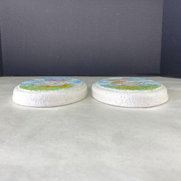Vintage Hand Painted White Ducks Geese Plaster Wall Décor Set of 2 - Picture 5 of 10